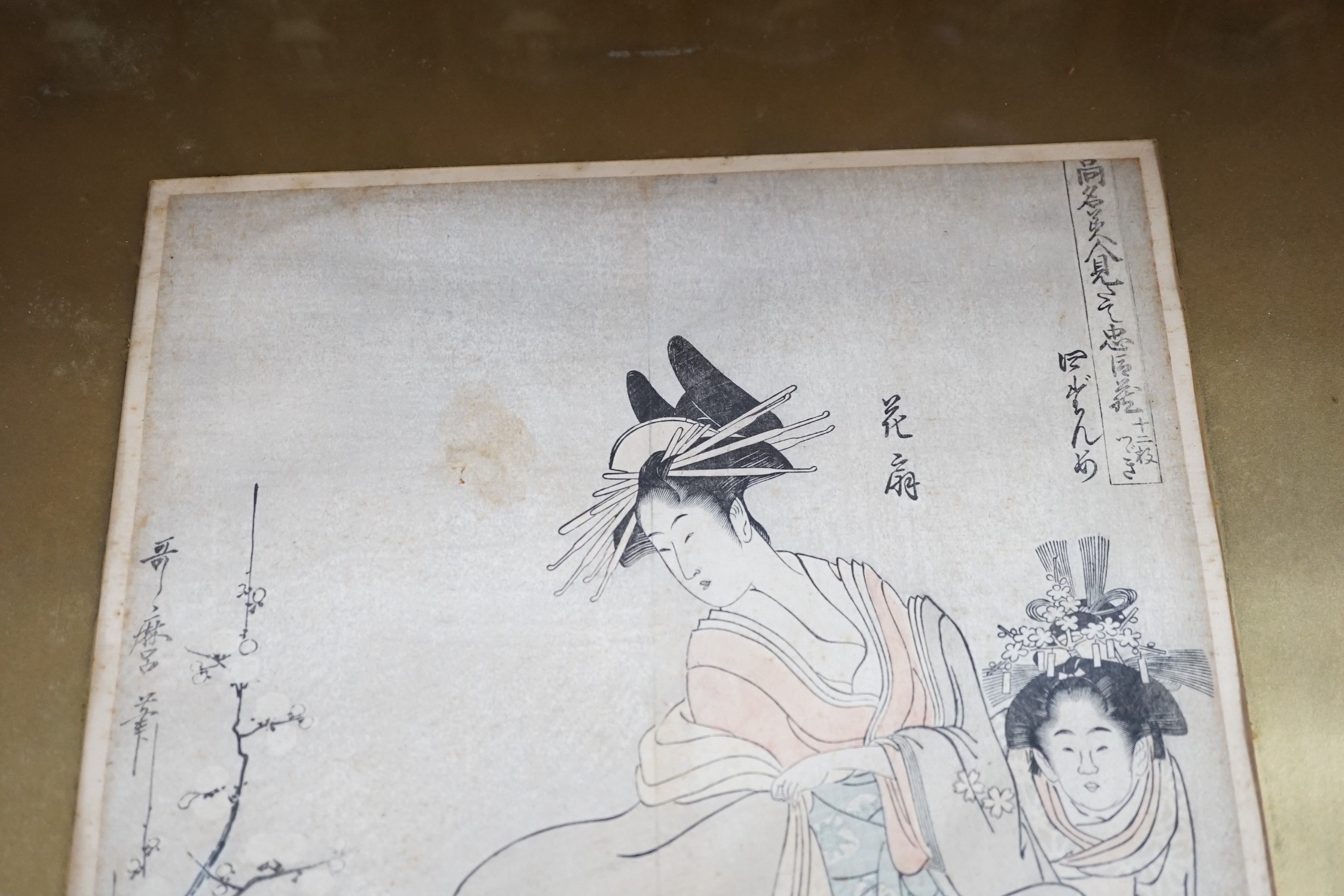 Japanese School, four assorted woodblock prints including Koryusai and Hiroshige, largest 39 x 25cm, four unframed